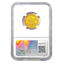 1845-D $5 Gold Half Eagle NGC AU55