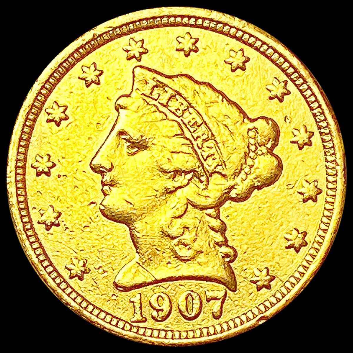 1907 $2.50 Gold Quarter Eagle CLOSELY UNCIRCULATED