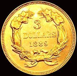 1889 $3 Gold Piece CHOICE BU