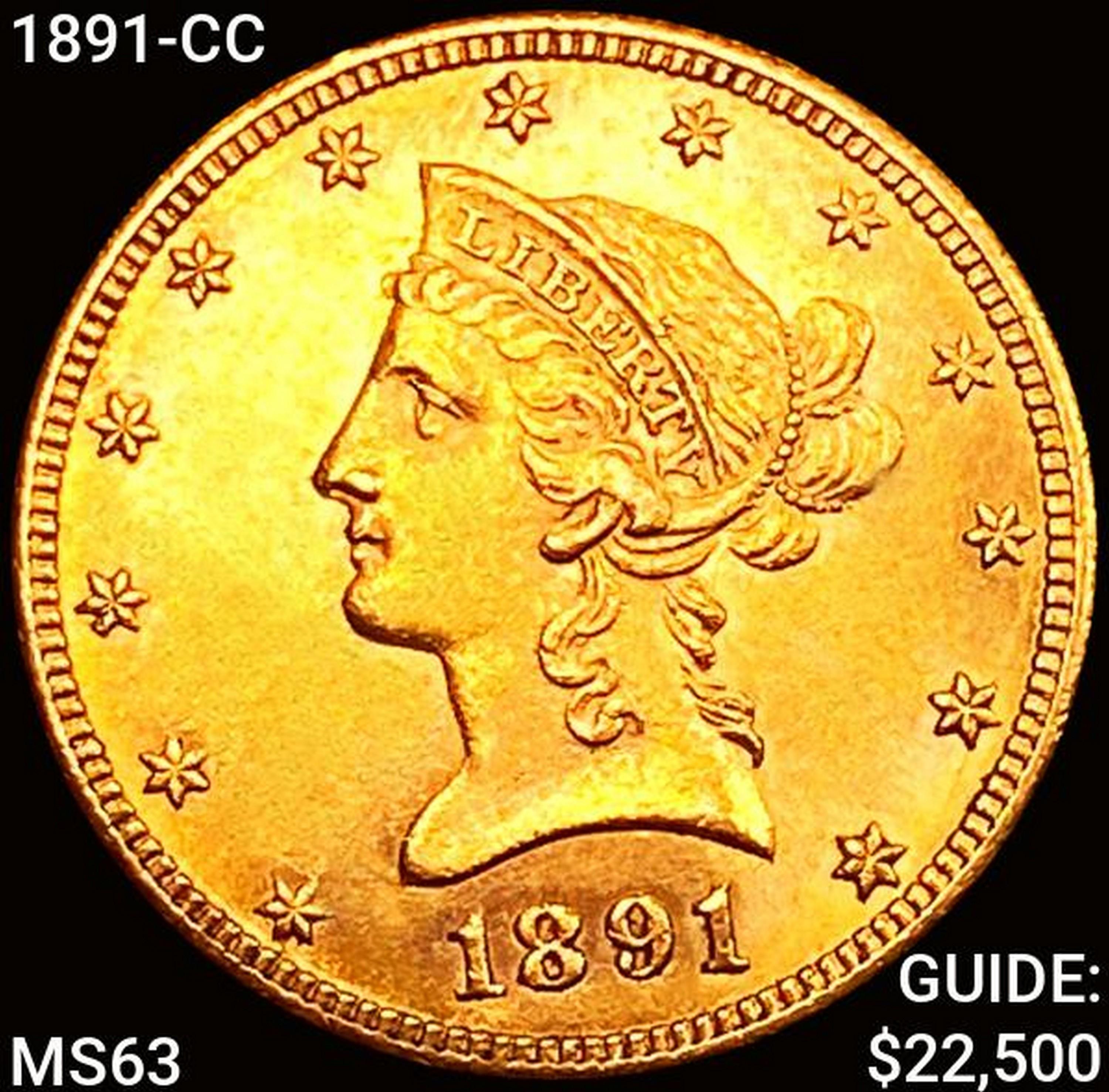 1891-CC $10 Gold Eagle CHOICE BU