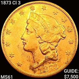 1873 Cl 3 $20 Gold Double Eagle UNCIRCULATED