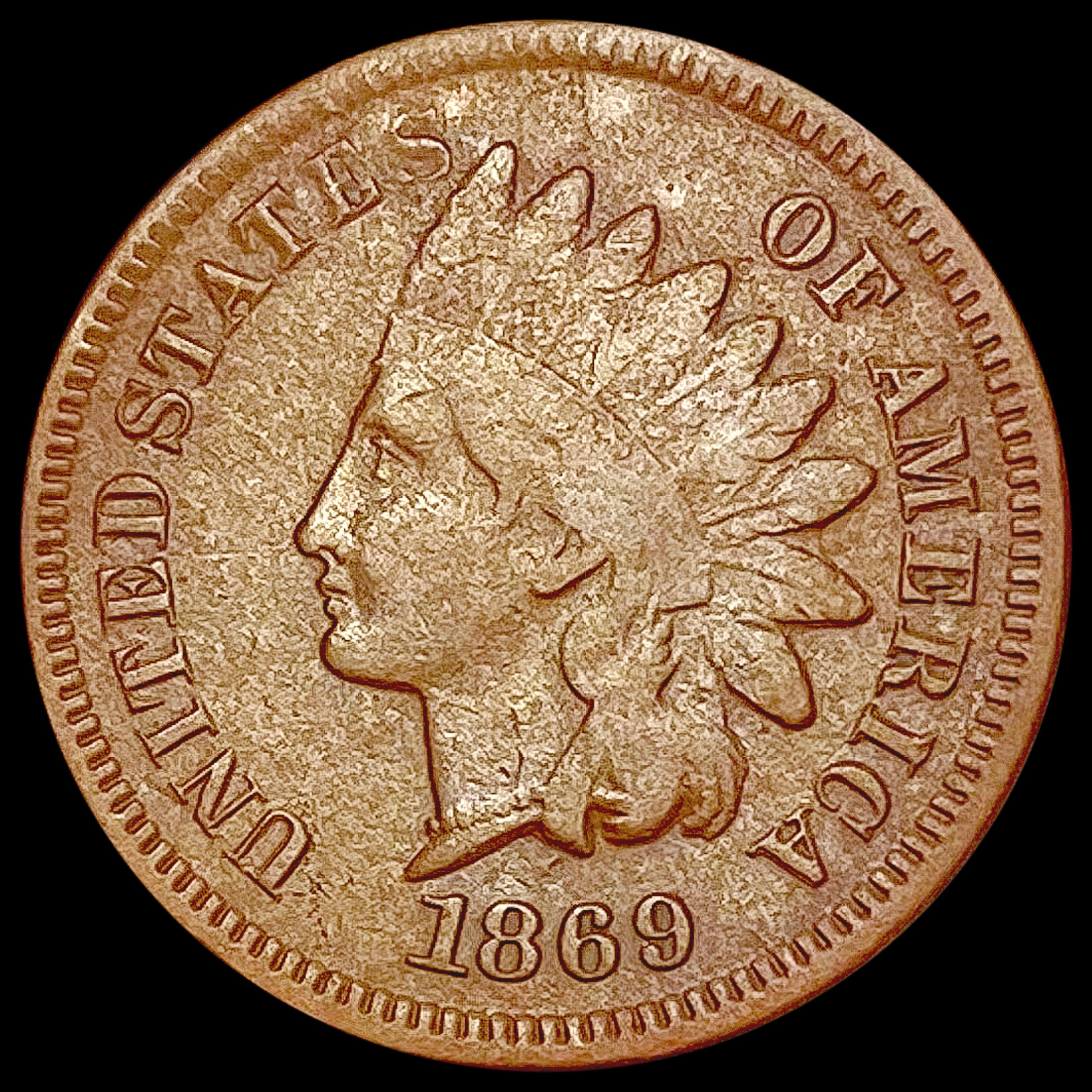 1869 Indian Head Cent LIGHTLY CIRCULATED