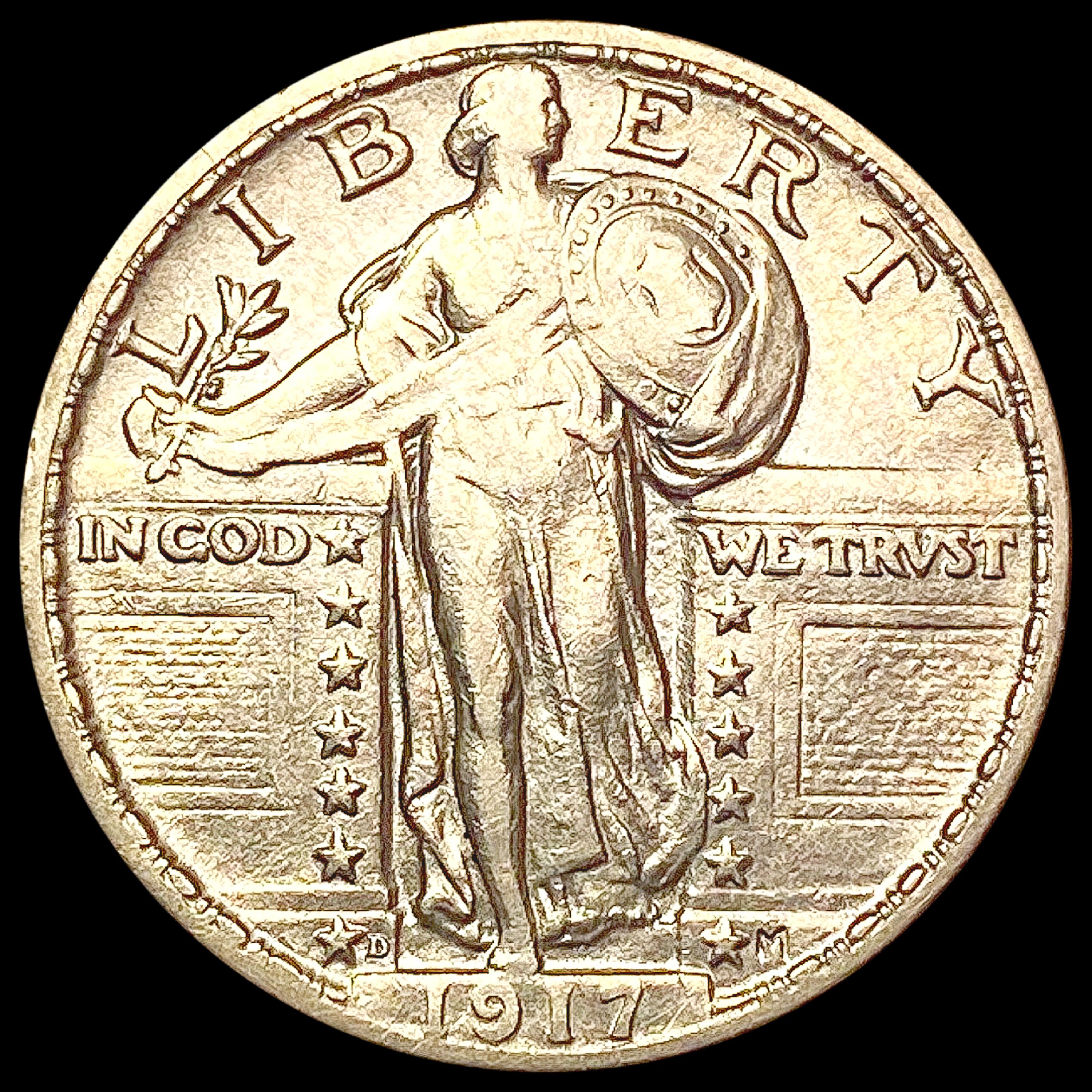 1917-D Standing Liberty Quarter CLOSELY UNCIRCULAT