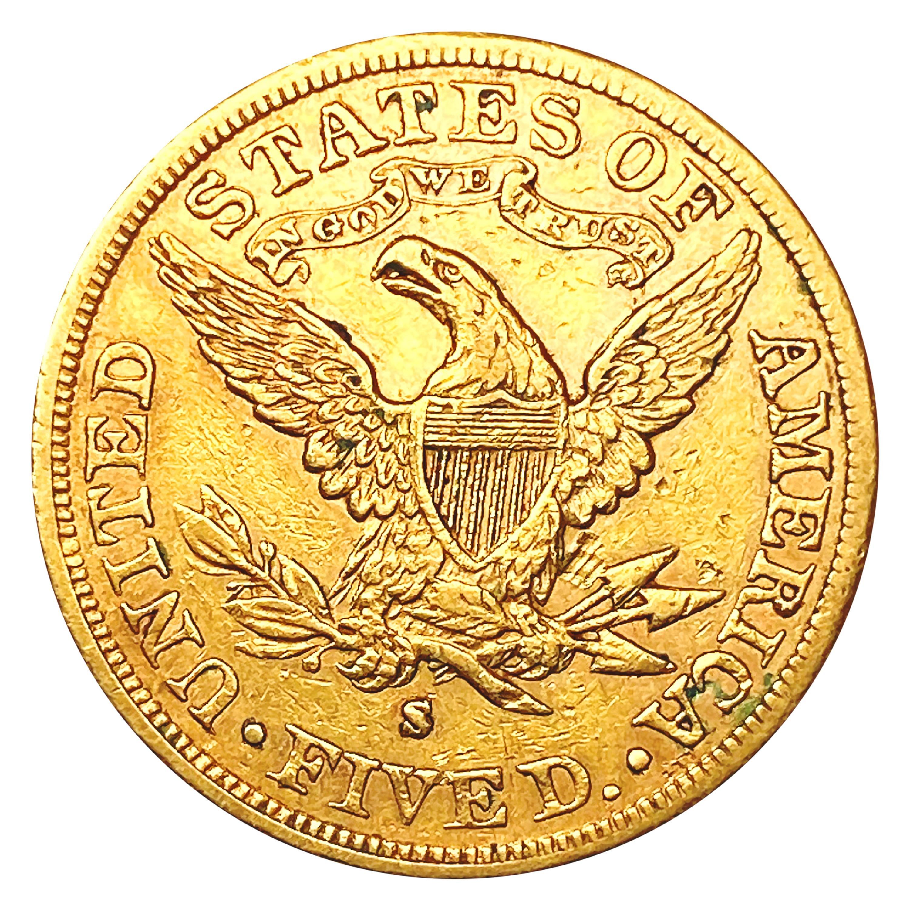 1881-S $5 Gold Half Eagle CLOSELY UNCIRCULATED
