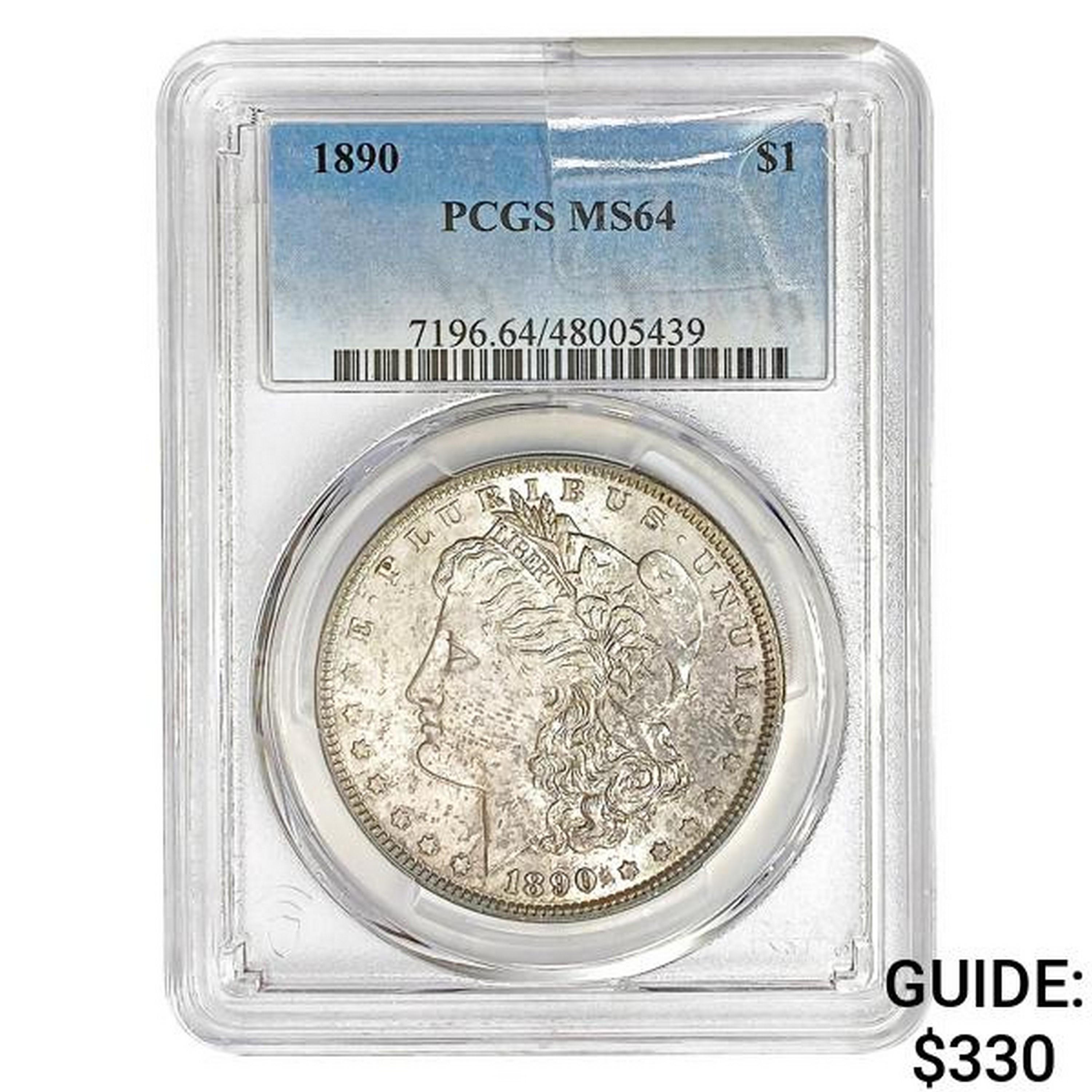 1890 Morgan Silver Dollar PCGS MS64