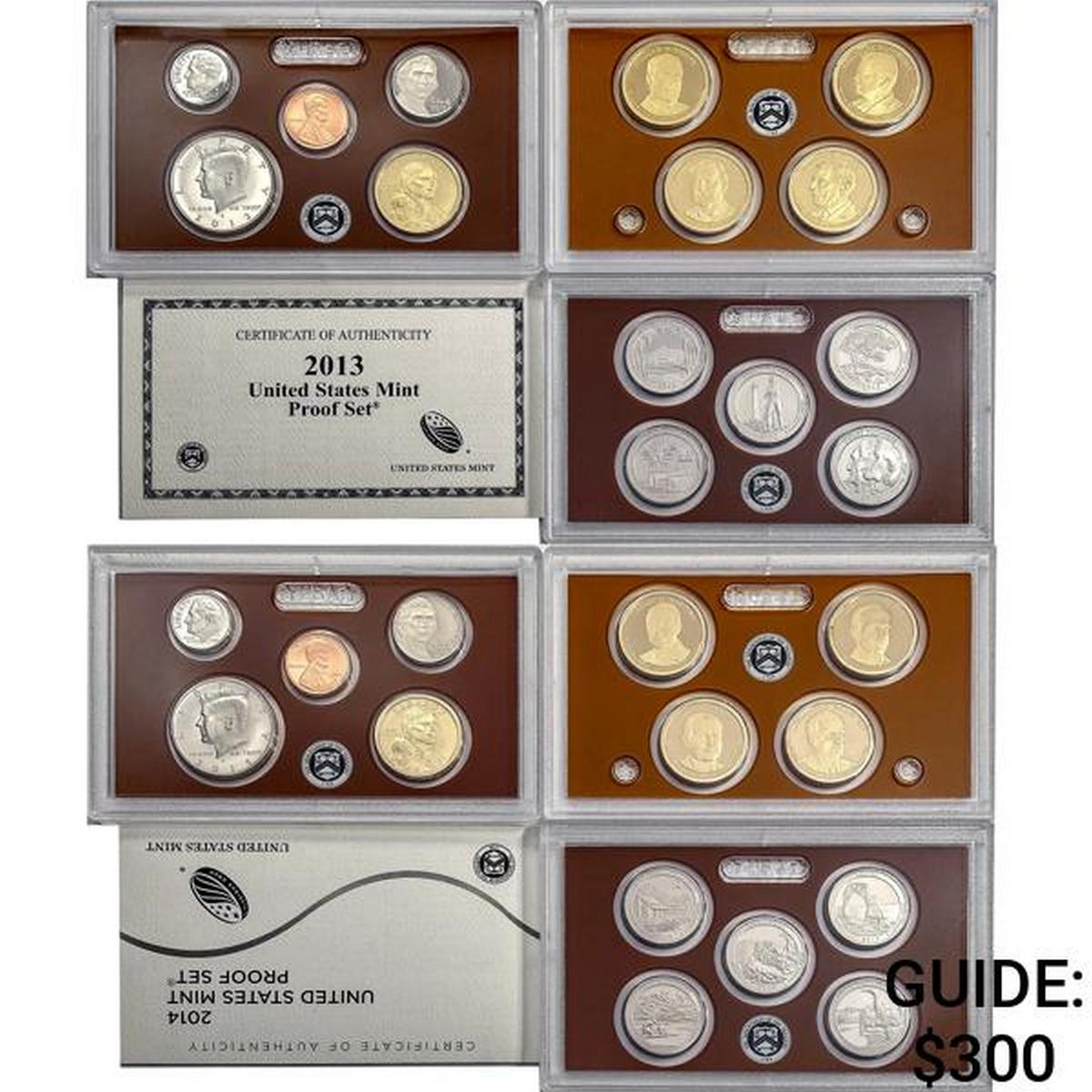 2013-2014 Clad US Proof Sets [28 Coins]