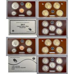 2013-2014 Clad US Proof Sets [28 Coins]