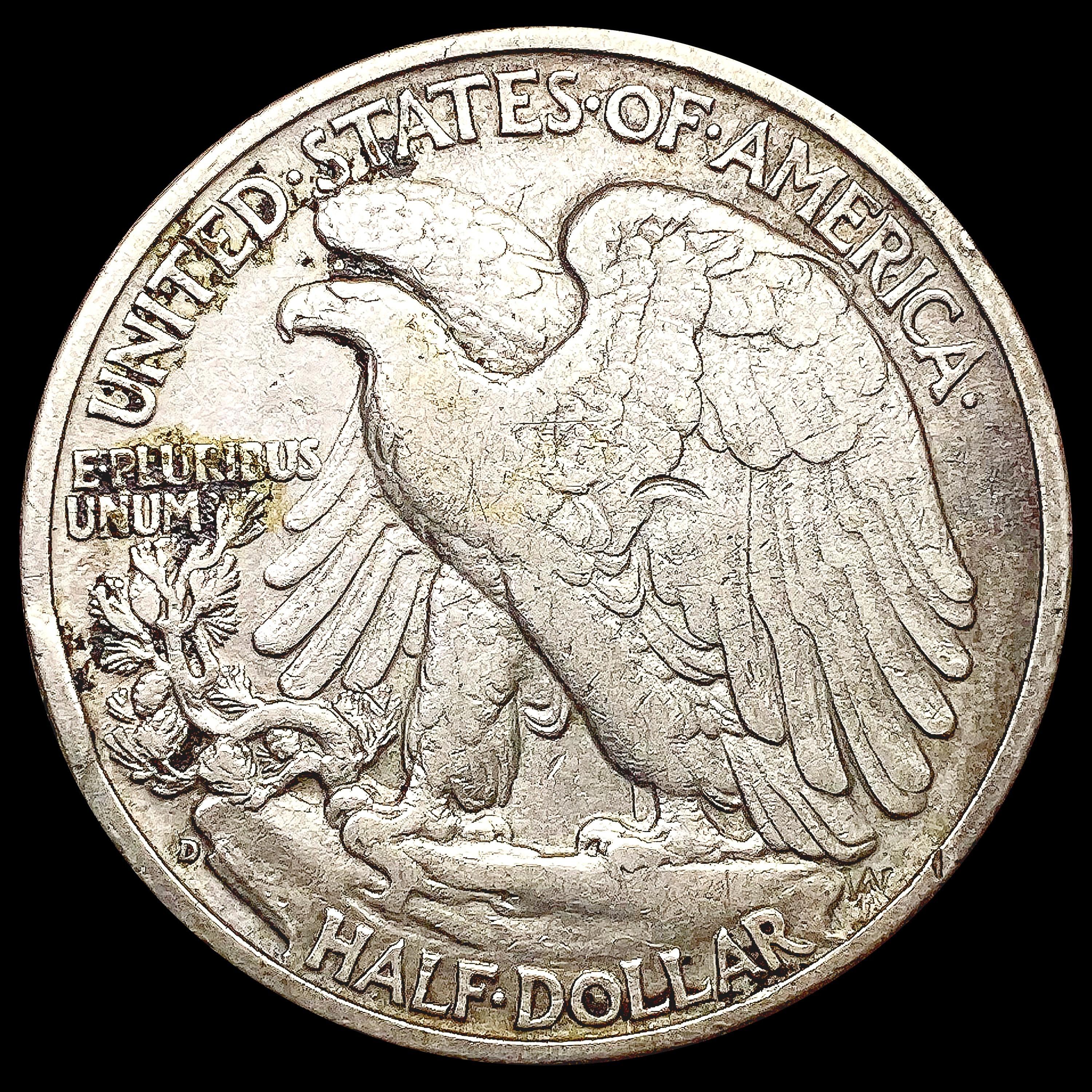 1938-D Walking Liberty Half Dollar CLOSELY UNCIRCU