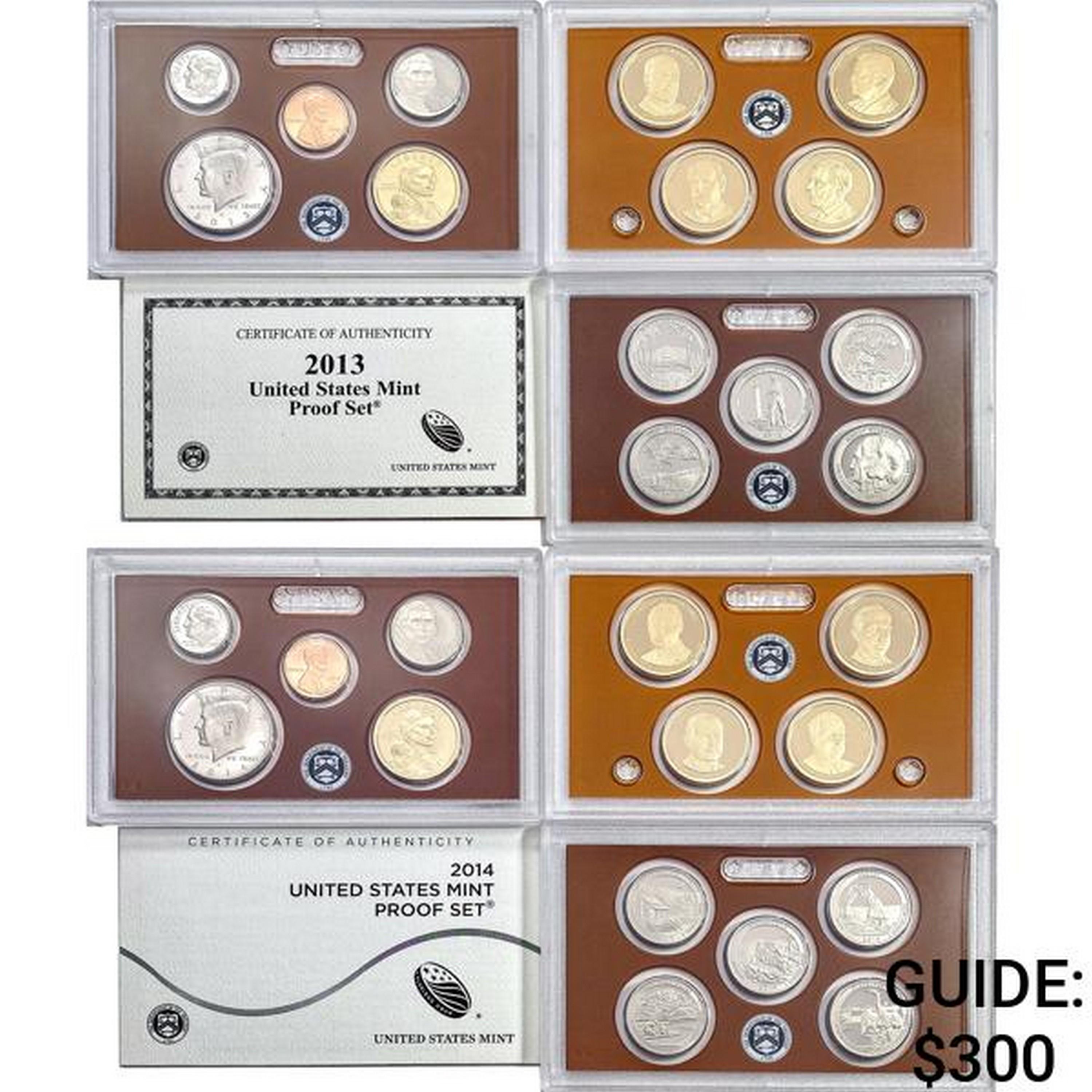 2013-2014 Clad US Proof Sets [28 Coins]