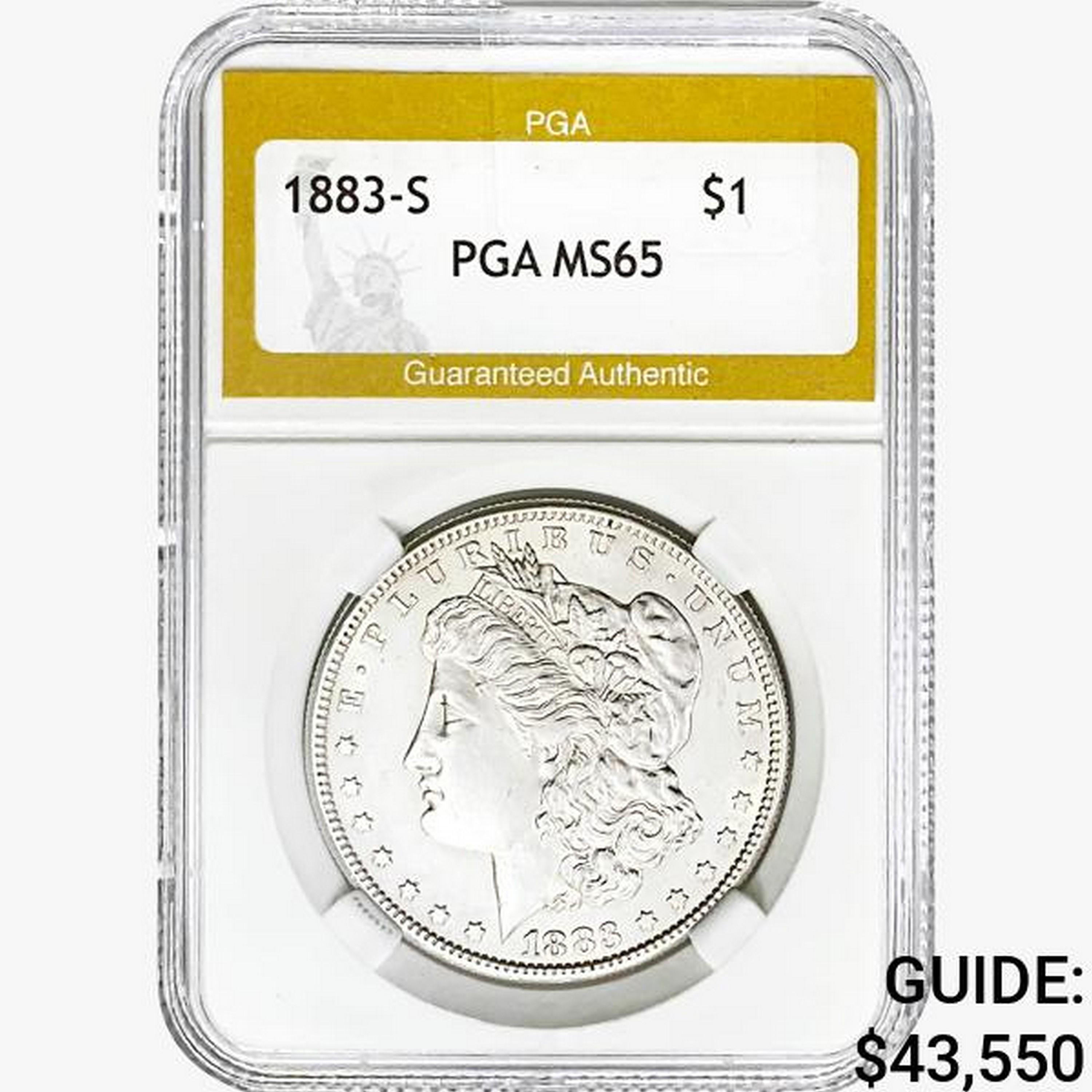 1883-S Morgan Silver Dollar PGA MS65