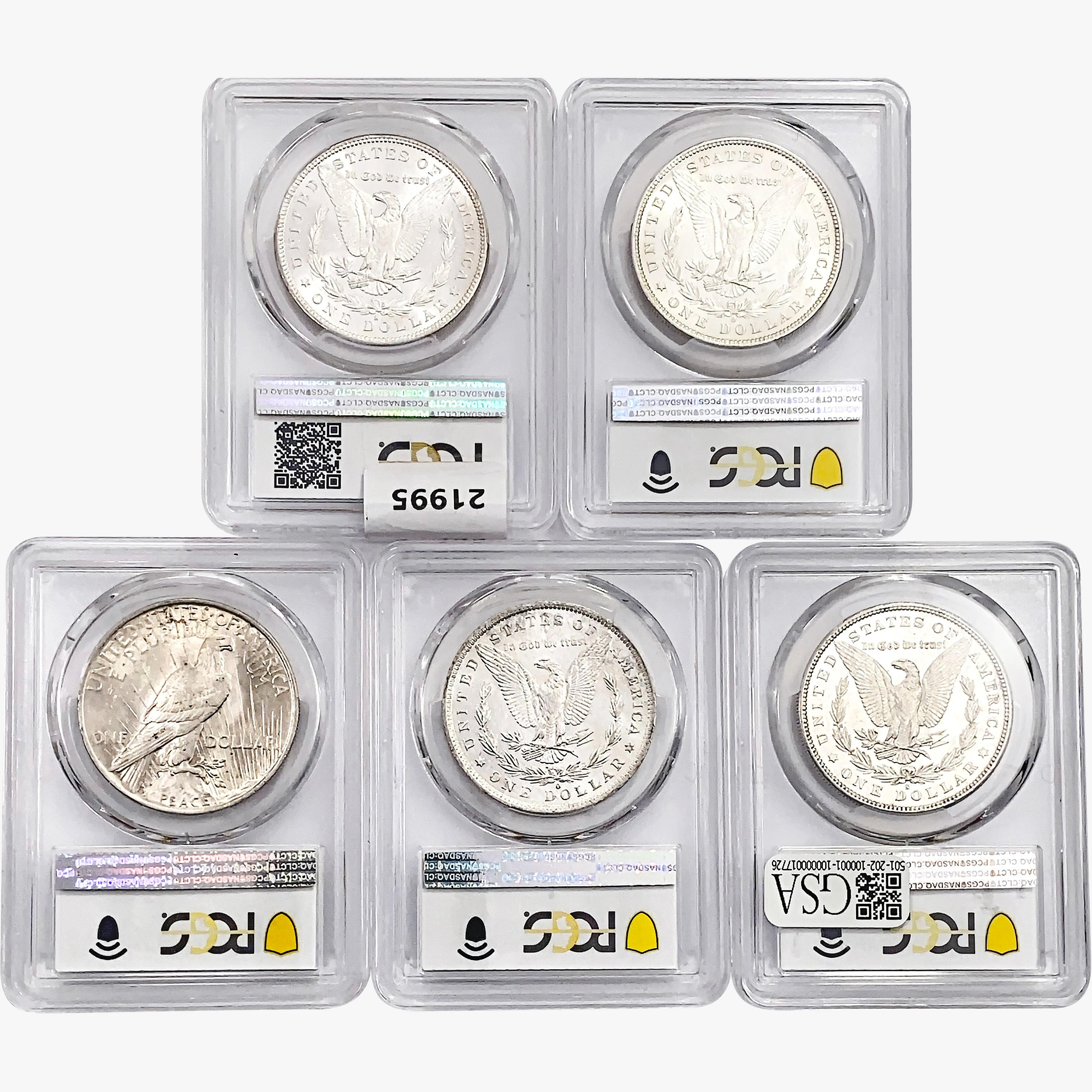 1880-1923 [5] Morgan Silver Dollar PCGS MS/AU