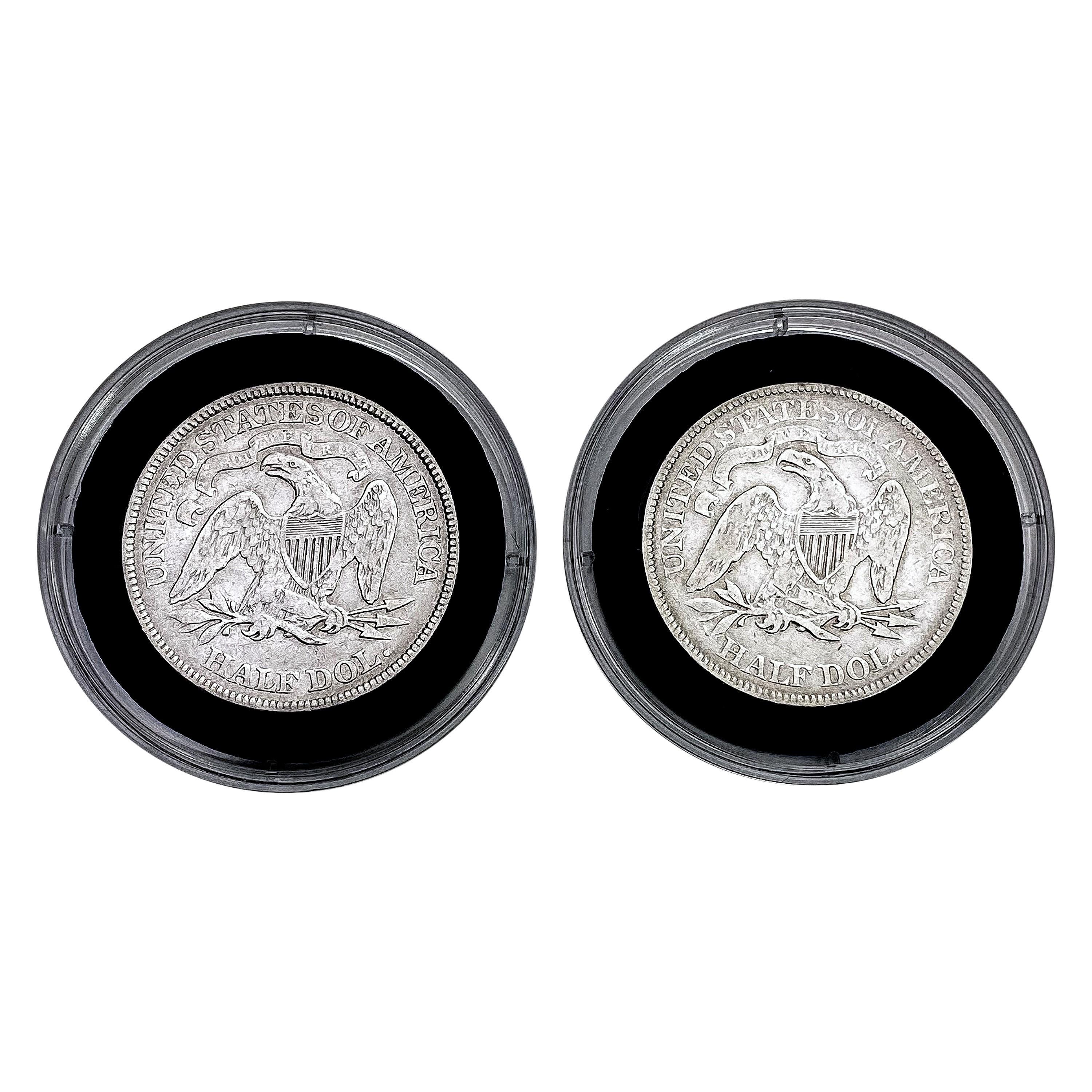 1873-1876 Pair of Seated Liberty Half Dollars [2 c