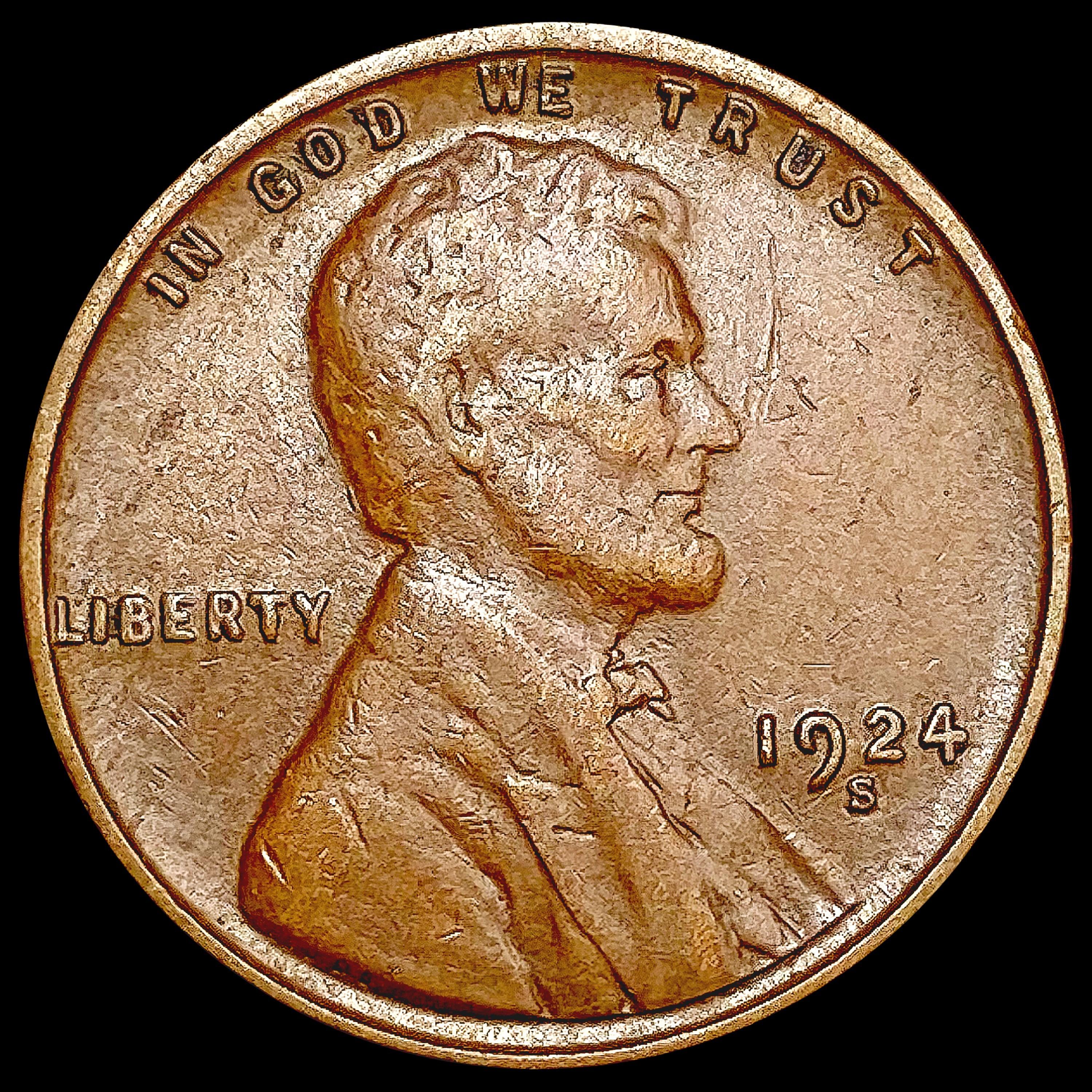 1924-S Wheat Cent LIGHTLY CIRCULATED