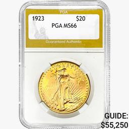 1923 $20 Gold Double Eagle PGA MS66