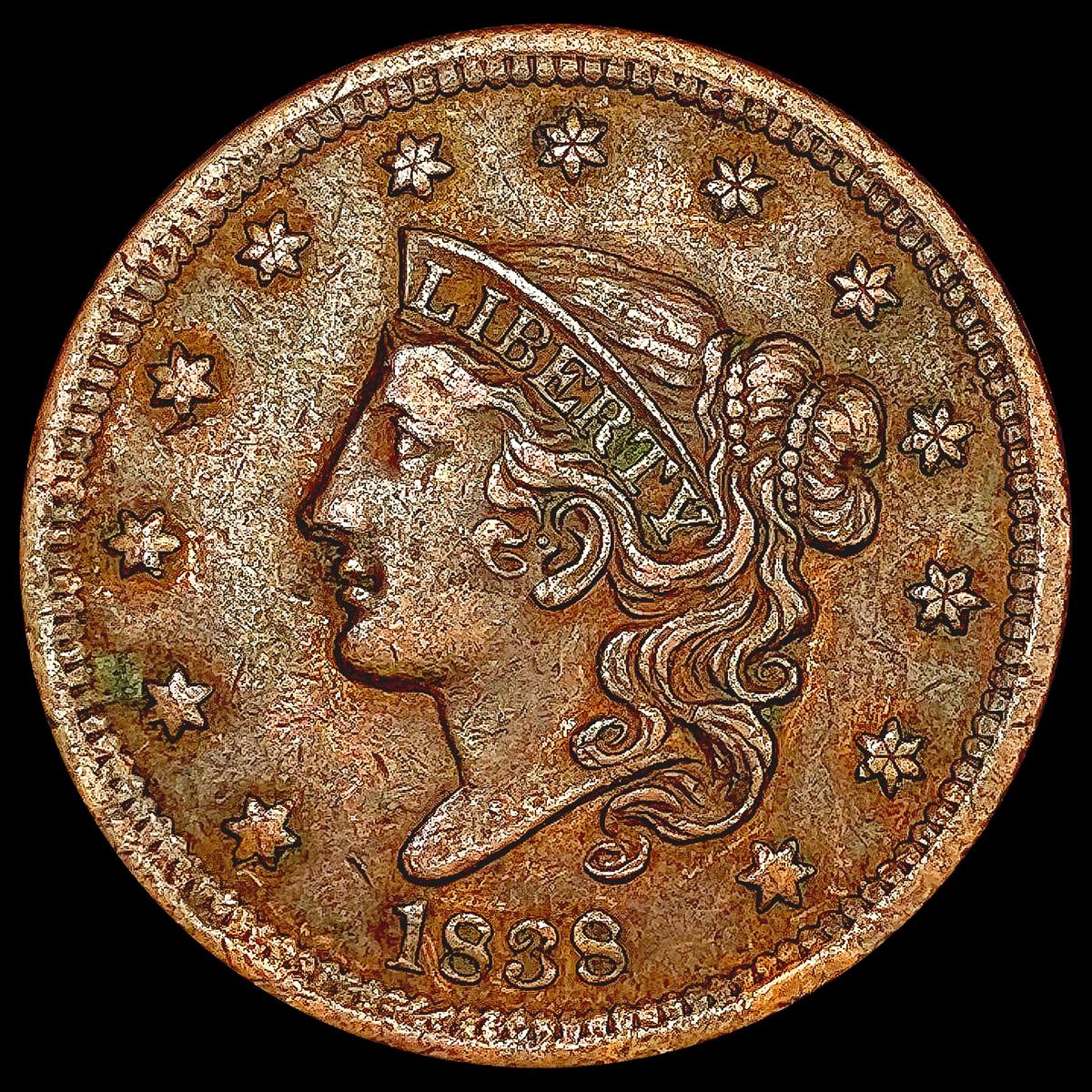 1838 Braided Hair Large Cent CLOSELY UNCIRCULATED