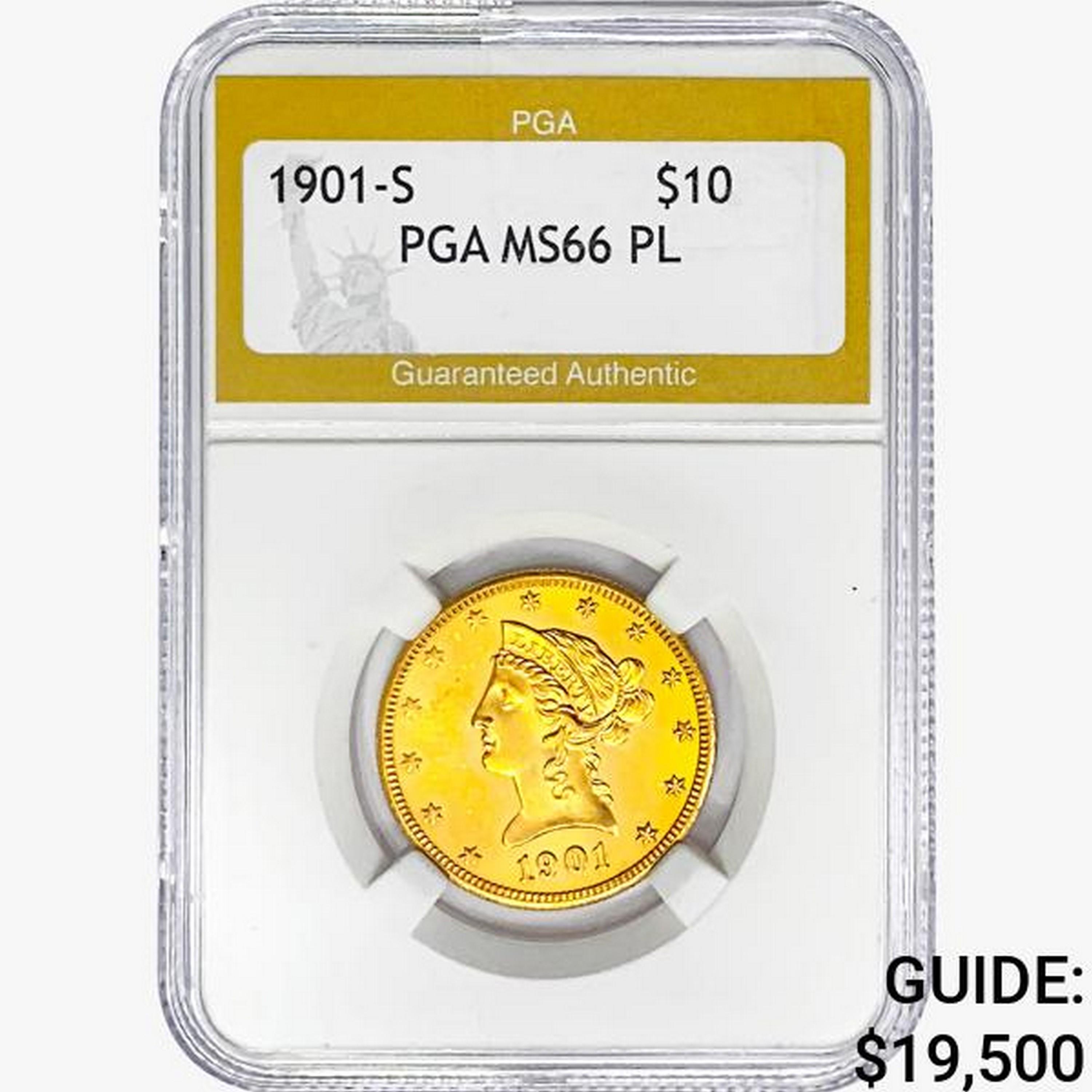 1901-S $10 Gold Eagle PGA MS66 PL