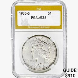 1935-S Silver Peace Dollar PGA MS63