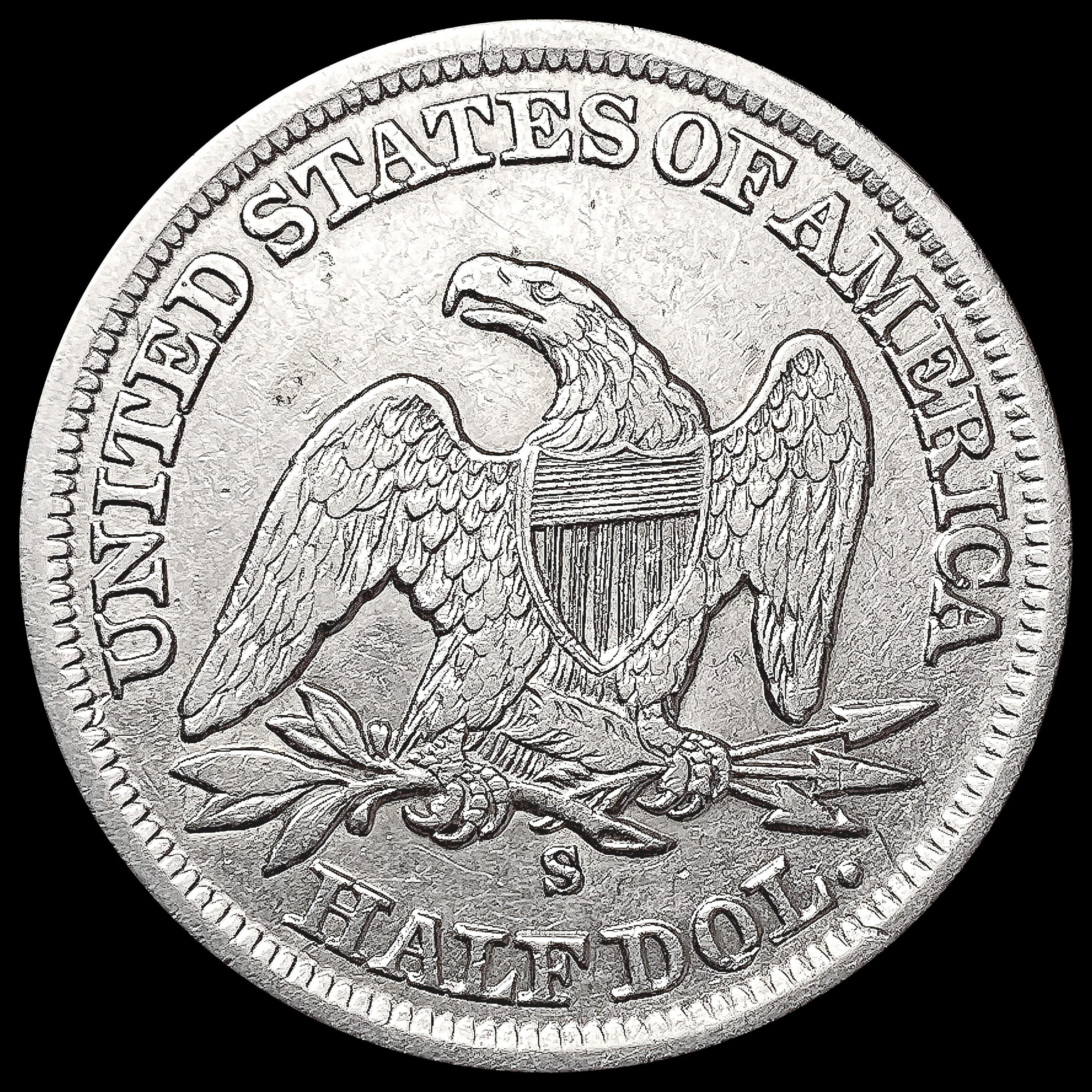 1861-S Seated Liberty Half Dollar CLOSELY UNCIRCUL