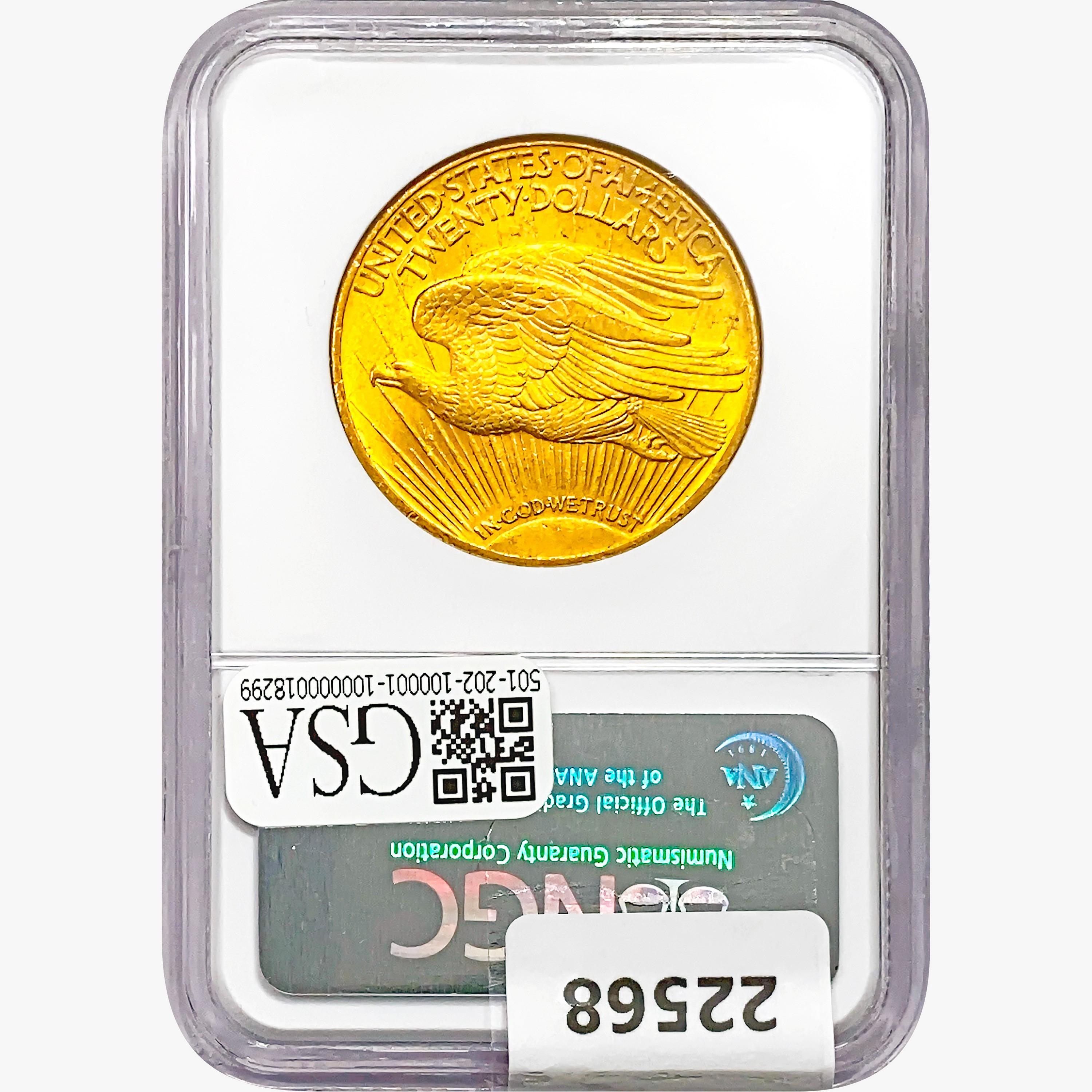 1924 $20 Gold Double Eagle NGC MS62