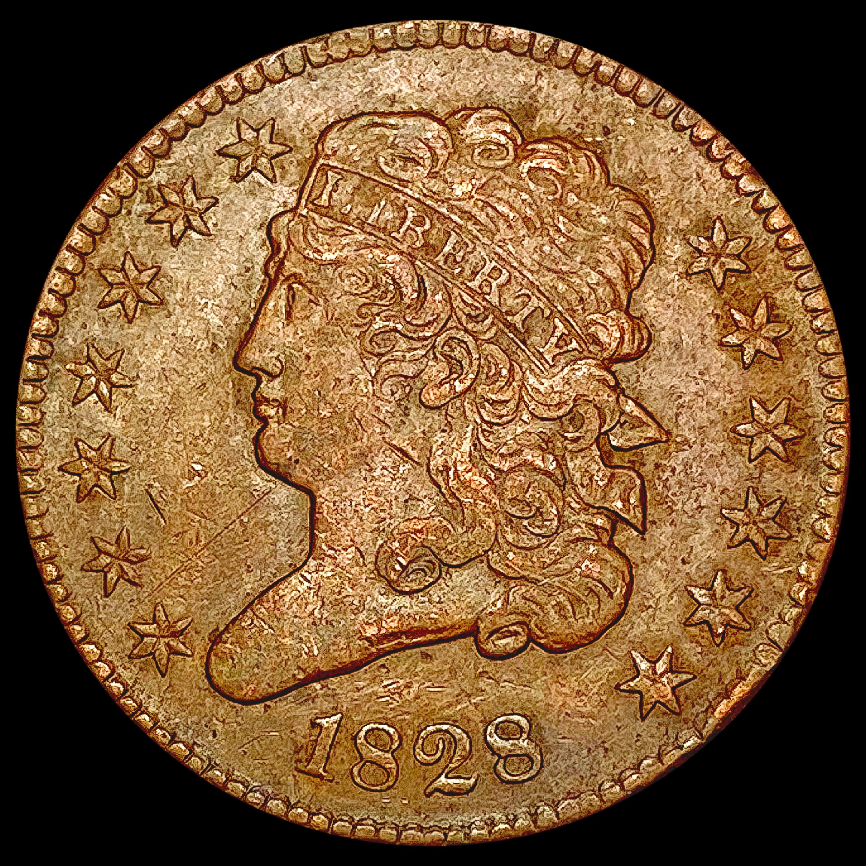 1828 Classic Head Half Cent NEARLY UNCIRCULATED