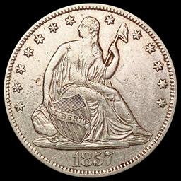 1857 Seated Liberty Half Dollar CLOSELY UNCIRCULAT