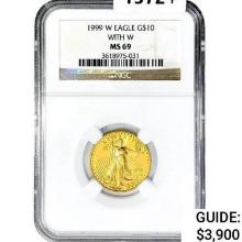 1999-W US 1/4oz Gold $10 Eagle NGC MS69