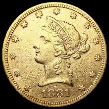 1881 $10 Gold Eagle CLOSELY UNCIRCULATED