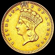 1873 Open 3 Rare Gold Dollar HIGH GRADE