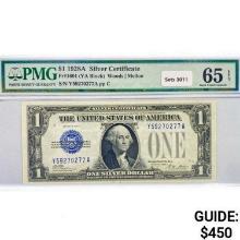 1928 A $1 Silver Cert. PMG GEM UNC 65