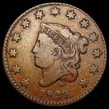 1829 Med Ltrs Coronet Head Large Cent NICELY CIRCU