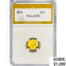1855 Rare Gold Dollar PGA AU58