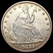 1891 Seated Liberty Half Dollar CLOSELY UNCIRCULAT