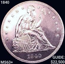 1840 Seated Liberty Dollar CHOICE BU+