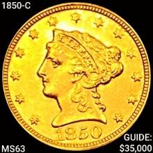 1850-C $2.50 Gold Quarter Eagle CHOICE BU