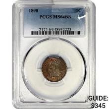 1890 Indian Head Cent PCGS MS64 BN