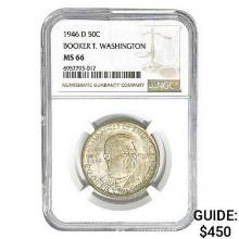 1946-D Booker T Half Dollar NGC MS66