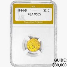1914-D $2.50 Gold Quarter Eagle PGA MS65