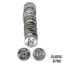 1958 D BU Franklin 50c Roll (50 Coins)