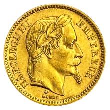 1865 .1867oz. Gold 20 Francs