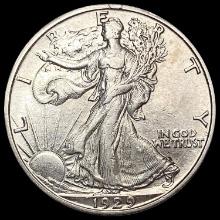 1929-S Walking Liberty Half Dollar CHOICE AU