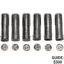 1954-1955 BU Jefferson 5c Rolls (240 Coins)