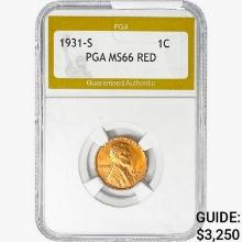 1931-S Wheat Cent PGA MS66 RED