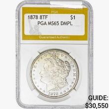 1878 8TF Morgan Silver Dollar PGA MS65 DMPL