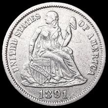 1891 Seated Liberty Dime CLOSELY UNCIRCULATED