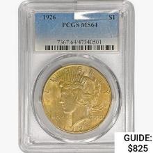 1926 Silver Peace Dollar PCGS MS64