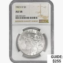 1923-D Silver Peace Dollar NGC AU58