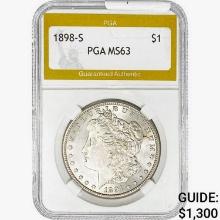 1898-S Morgan Silver Dollar PGA MS63