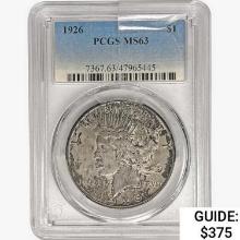 1926 Silver Peace Dollar PCGS MS63