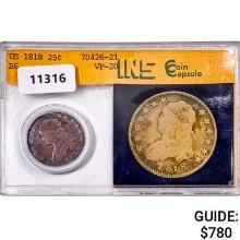 1818 Capped Bust Quarter INS VF20