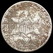 1852 Silver Three Cent CHOICE AU